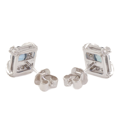 1.09ct Sapphire and Diamond Earrings - 4