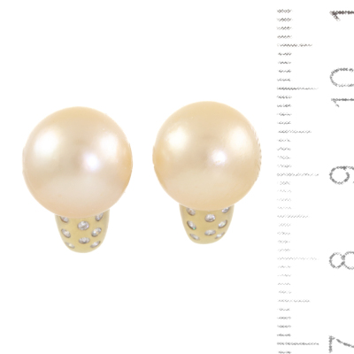 12.7mm South Sea Pearl & Diamond Earrings - 2