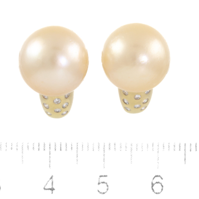 12.7mm South Sea Pearl & Diamond Earrings - 3