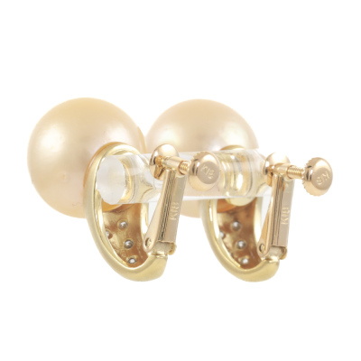 12.7mm South Sea Pearl & Diamond Earrings - 4