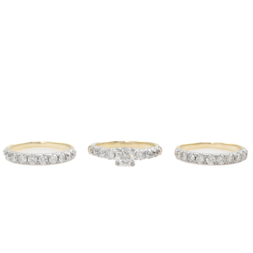 Engagement Diamond Trio Ring Set