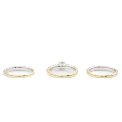 Engagement Diamond Trio Ring Set - 3