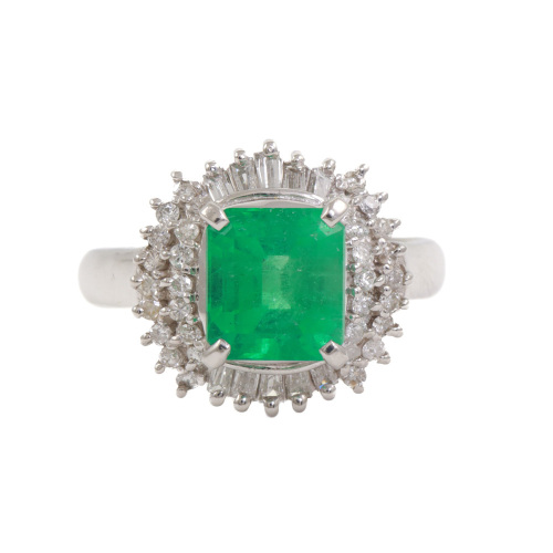 1.89ct Emerald and Diamond Ring