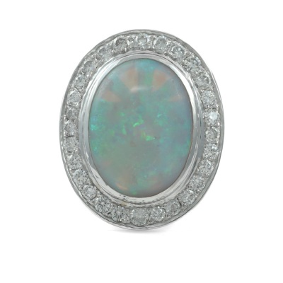 6.38ct Opal and Diamond Ring