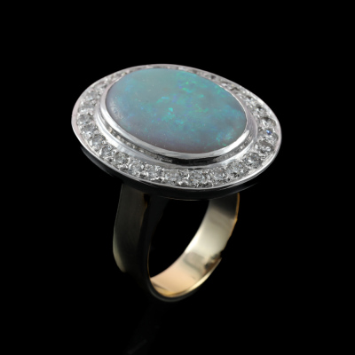 6.38ct Opal and Diamond Ring - 6