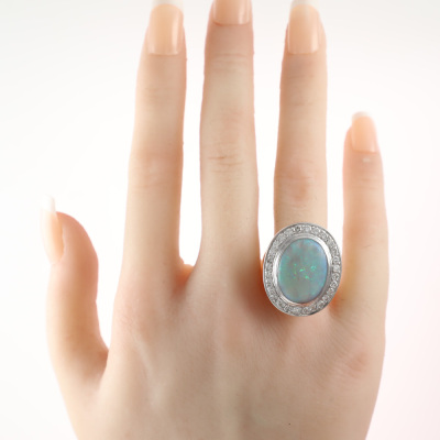 6.38ct Opal and Diamond Ring - 7