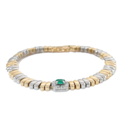 0.37ct Emerald & Diamond Bracelet, 34.7g