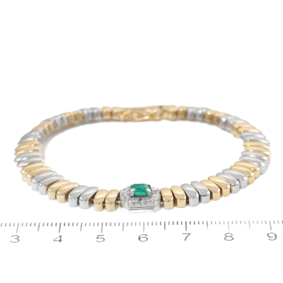 0.37ct Emerald & Diamond Bracelet, 34.7g - 6