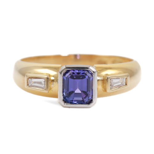 0.92ct Tanzanite and Diamond Ring