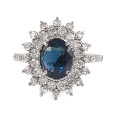 2.76ct Unheated Burmese Sapphire Ring GIA