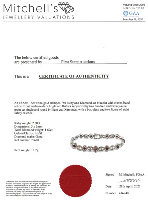 2.30ct Ruby & 1.67ct Diamond Bracelet - 4