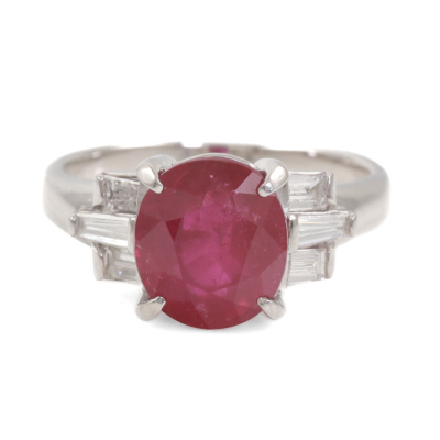 3.23ct Ruby and Diamond Ring