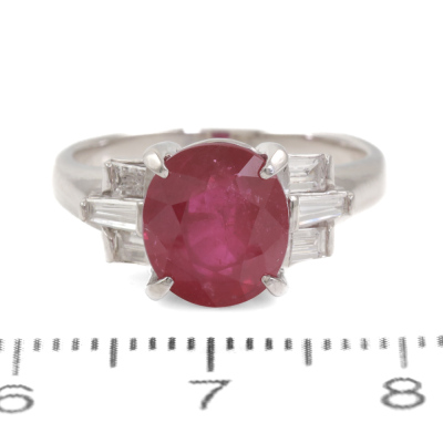 3.23ct Ruby and Diamond Ring - 2