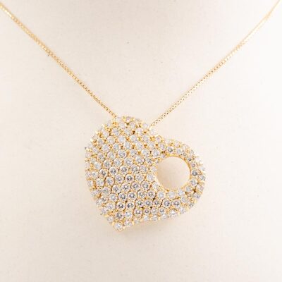 2.11ct Diamond Heart Pendant - 8