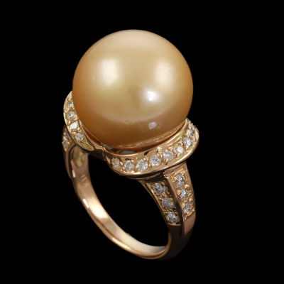 14mm South Sea Pearl & Diamond Ring - 6