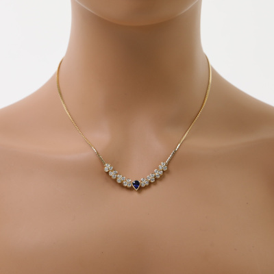 0.64ct Sapphire & Diamond Necklace - 2