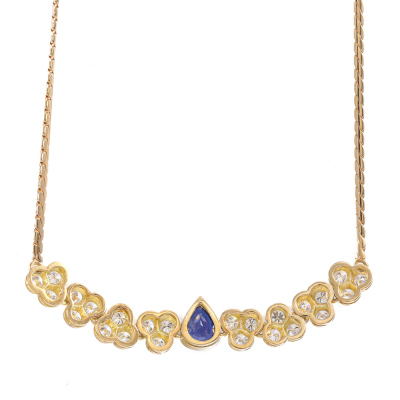 0.64ct Sapphire & Diamond Necklace - 4