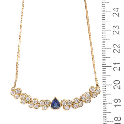 0.64ct Sapphire & Diamond Necklace - 5