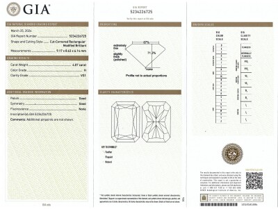 Loose 4.07ct Diamond GIA H VS1 - 5