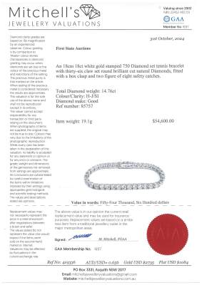 14.76ct Diamond Tennis Bracelet - 4