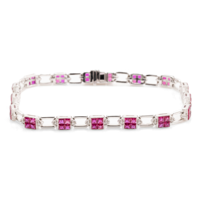 3.82ct Ruby & 0.28ct Diamond Bracelet