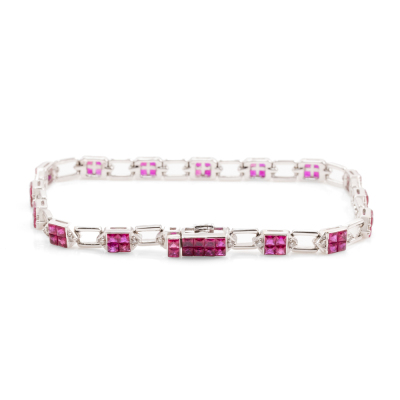 3.82ct Ruby & 0.28ct Diamond Bracelet - 5