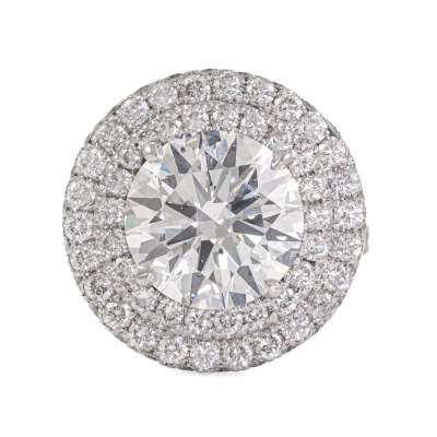 4.43ct Centre Diamond Halo Ring GIA D SI1 - 2