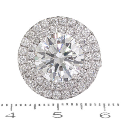 4.43ct Centre Diamond Halo Ring GIA D SI1 - 4