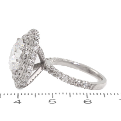 4.43ct Centre Diamond Halo Ring GIA D SI1 - 6