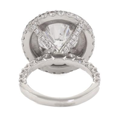 4.43ct Centre Diamond Halo Ring GIA D SI1 - 7