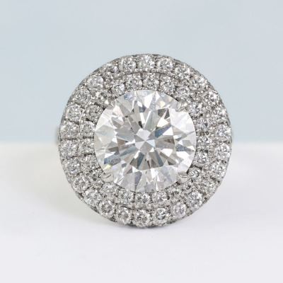 4.43ct Centre Diamond Halo Ring GIA D SI1 - 10