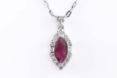 1.51ct Ruby and 0.74ct Diamond Pendant