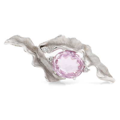 9.14ct Kunzite and Diamond Brooch