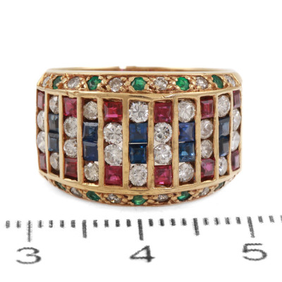 1.33ct Mixed Gemstone and Diamond Ring - 2