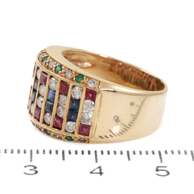 1.33ct Mixed Gemstone and Diamond Ring - 3