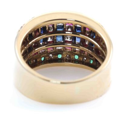 1.33ct Mixed Gemstone and Diamond Ring - 6