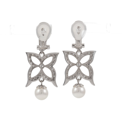 7.0mm Cultured Pearl & Diamond Earrings - 4