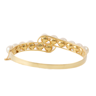 7-7.5mm Culture Pearl Gold Bangle - 3