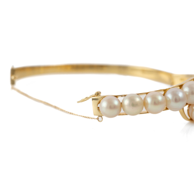 7-7.5mm Culture Pearl Gold Bangle - 4