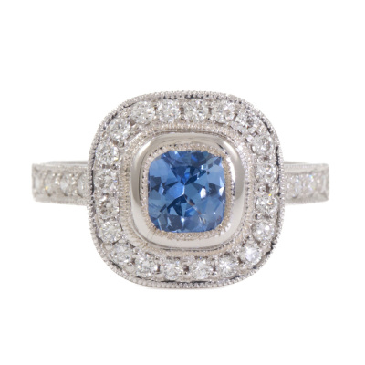 Ceylon Sapphire and Diamond Ring