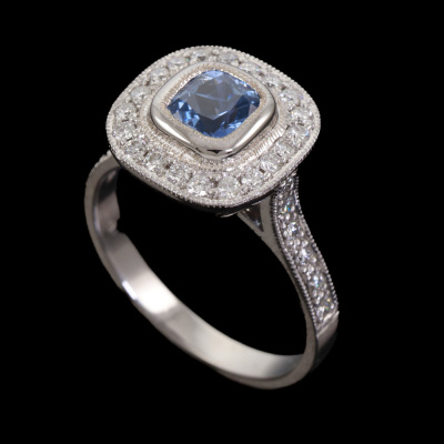 Ceylon Sapphire and Diamond Ring - 2