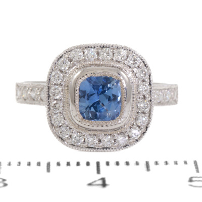 Ceylon Sapphire and Diamond Ring - 4