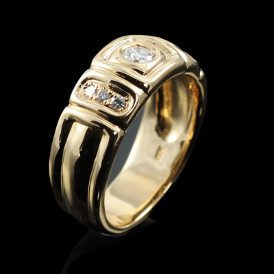 Mens Diamond Gold Ring 11.5g - 5