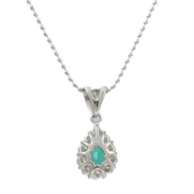 0.44ct Emerald and Diamond Pendant - 4