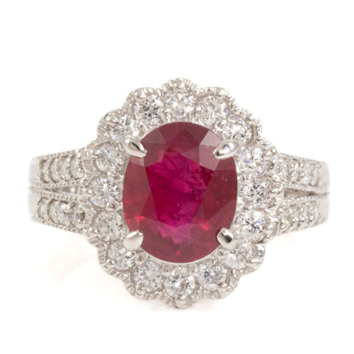 2.51ct Ruby and 0.64ct Diamond Ring