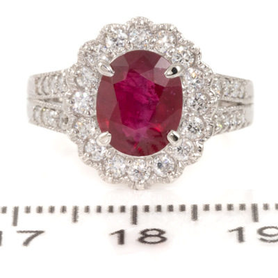 2.51ct Ruby and 0.64ct Diamond Ring - 2