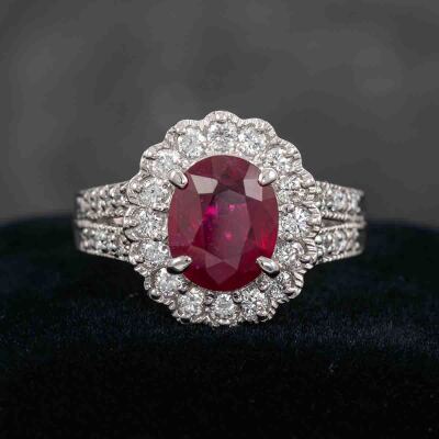 2.51ct Ruby and 0.64ct Diamond Ring - 8