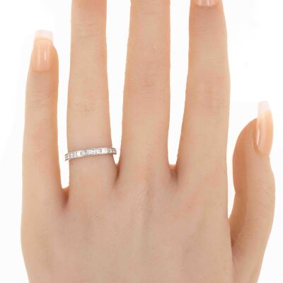 1.00ct Diamond Half Hoop Eternity Ring - 6