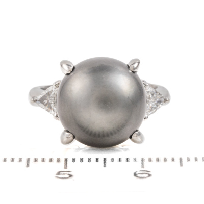 12.0mm Tahitian Pearl & Diamond Ring - 2