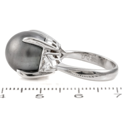 12.0mm Tahitian Pearl & Diamond Ring - 3